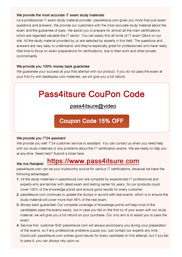 pass4itsure coupon code