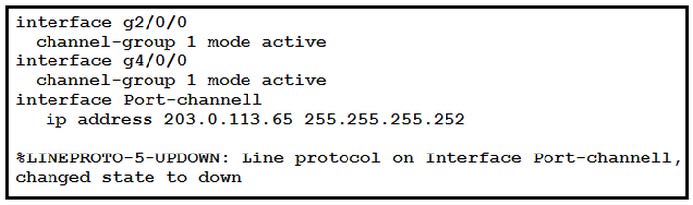 CCNA 200-301 "Which task on the neighbor device enables the new port channel to come up without negotiating the channel?"